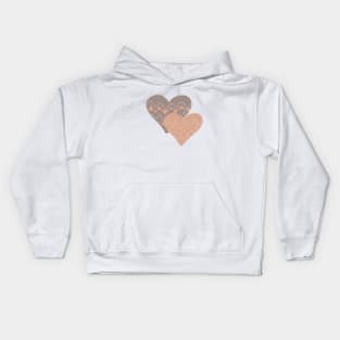 Boho Heart | Pastel Colors | Soft Pink & Grey Kids Hoodie